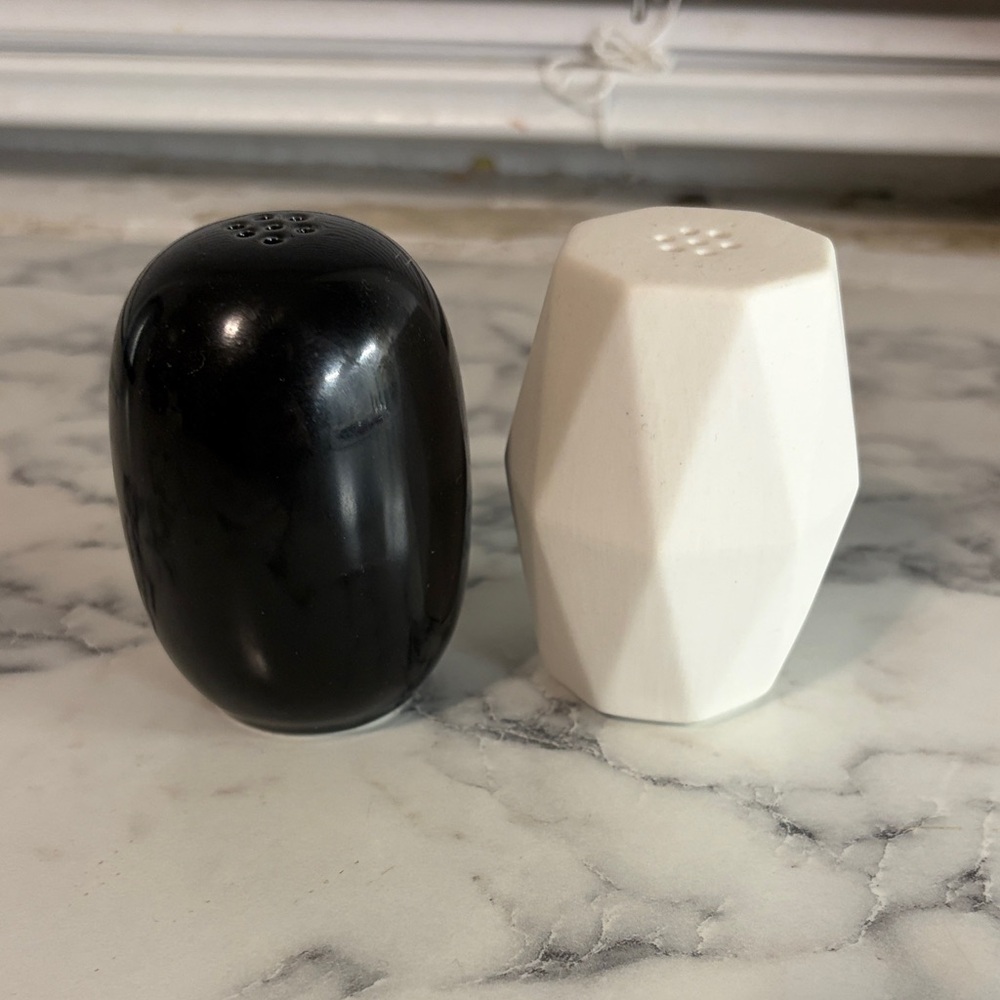 Modern Black & White Salt and Pepper Shakers